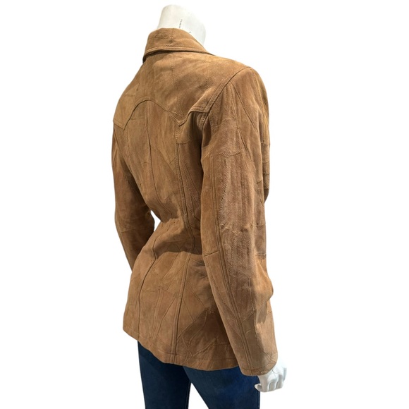 Vintage Tan Suede Western Patchwork Jacket - Picture 9 of 11